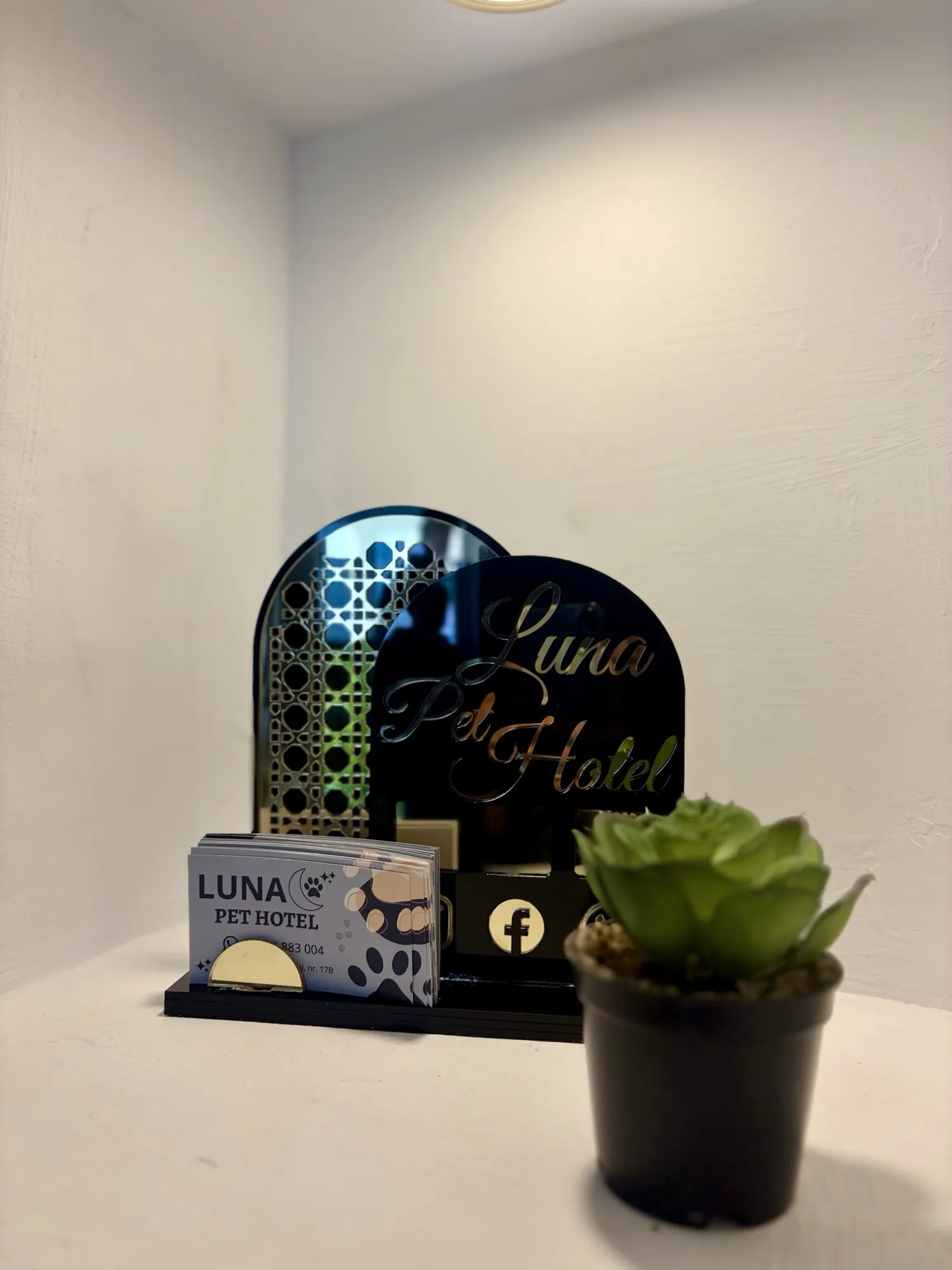 Panou din plexiglas gravat cu logo, semnalistică pentru firmă