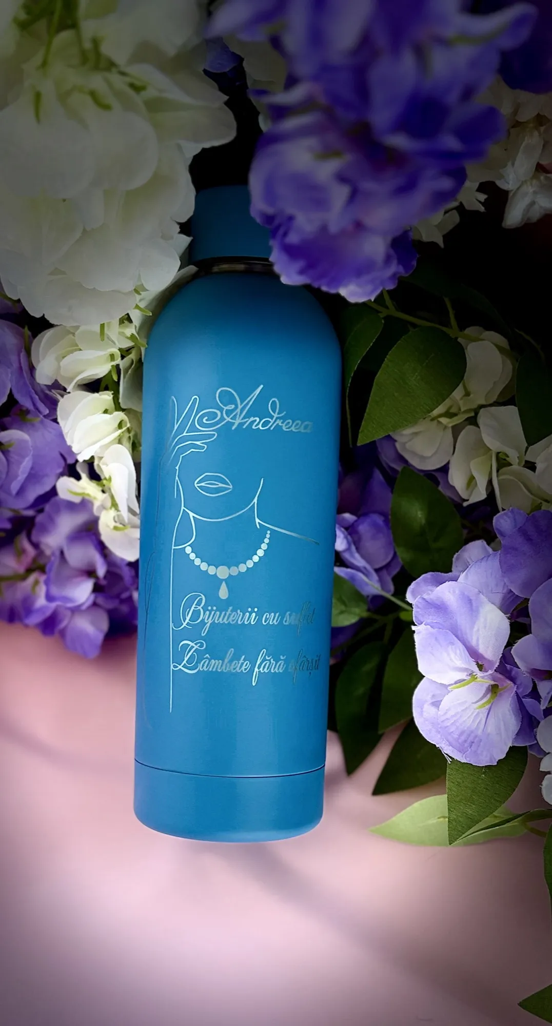 Termos metalic gravat cu nume, cadou personalizat